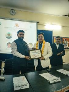 Honoured to be the Chief Guest in DIGVIJAY NATH DEGREE COLLEGE on world science day and being appreciated for the work I do for society.- Dr. Abhishek jina